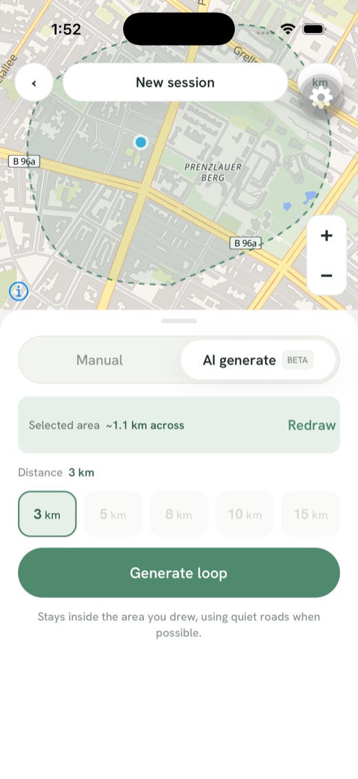 Pick a distance for your loop